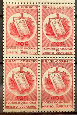 C 110 Selo Congresso Nacional de Direito Judiciario Justica 1936 Quadra 1