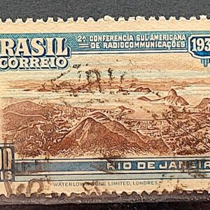 C 117 Selo Conferencia Sulamericana de Radiocomunicacao Comunicacao Rio de Janeiro 1937 Circulado 4