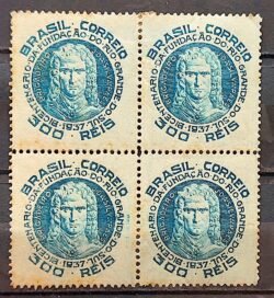 C 125 Selo Centenario da Fundacao do Rio Grande do Sul Brigadeiro Silva Paes 1937 Quadra 3