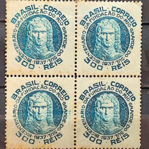 C 125 Selo Centenario da Fundacao do Rio Grande do Sul Brigadeiro Silva Paes 1937 Quadra 3