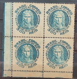 C 125 Selo Centenario da Fundacao do Rio Grande do Sul Brigadeiro Silva Paes 1937 Quadra 6