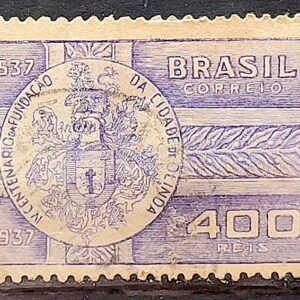 C 128 Selo Centenario de Olinda Pernambuco Brasao 1938 3