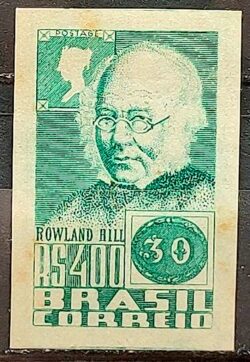 C 132 Selo Exposicao Filatelica Internacional Brapex Mapa Rowland Hill 1938 2
