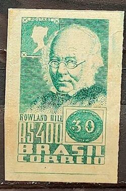 C 132 Selo Exposicao Filatelica Internacional Brapex Mapa Rowland Hill 1938 3
