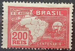 C 20 Selo Centenario dos Cursos Juridicos Direito Justica Mapa 1927