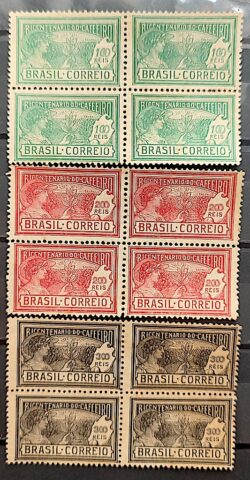 C 21 Selo Centenario do Plantio de Cafe Economia Bebida 1928 Serie Completa Quadra