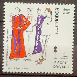 C 3980 Selo Moda Mercosul 2020 Ilustrador Vestido Mulher