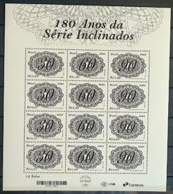 C 4164 Selo 180 Anos Serie Inclinados Filatelia Brapex 2024 Folha