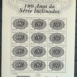 C 4164 Selo 180 Anos Serie Inclinados Filatelia Brapex 2024 Folha