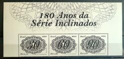 C 4164 Selo 180 Anos Serie Inclinados Filatelia Brapex 2024 Vinheta