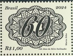 C 4165 Selo 180 Anos Serie Inclinados Filatelia Brapex 2024 60 Reis