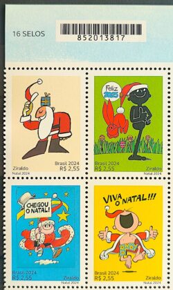 C 4167 Selo Natal Ziraldo Crianca Infantil Literatura 2024 Quadra Codigo de Barras