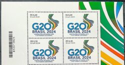 C 4172 Selo Reuniao Cupula G20 Meio Ambiente Economia 2024 Quadra Vinheta