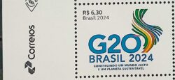C 4172 Selo Reuniao Cupula G20 Meio Ambiente Economia 2024 Vinheta Correios