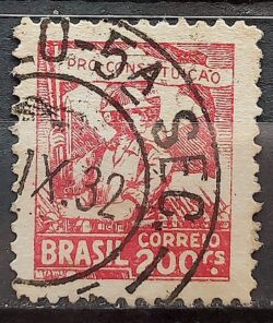 C 47 Selo Campanha Constitucionalista de Sao Paulo e MT Bandeira 1932 Circulado