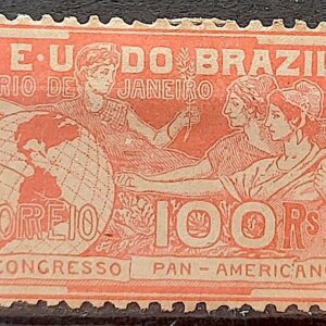 C 5 Selo Congresso Panamericano Minerva Mulher Mapa 1906