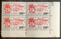 C 517Y Selo Propaganda 4 Centenario Rio de Janeiro 1964 Quadra Marmorizado