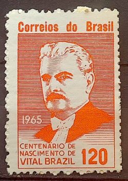 C 524Y Selo Centenario Vital Brazil Saude 1965 Marmorizado