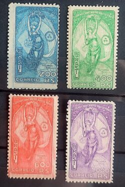 C 60 Selo Visita do Presidente Justo da Argentina Bandeira 1933 Serie Completa 1