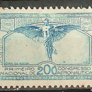 C 65 Selo Congresso Nacional de Aeronautica Sao Paulo Santos Dumont Aviao Aviacao 1934