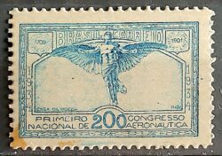 C 65 Selo Congresso Nacional de Aeronautica Sao Paulo Santos Dumont Aviao Aviacao 1934 3
