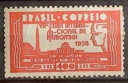 C 67 Selo Propaganda Feira Internacional de Amostras 1934 Carmim 4