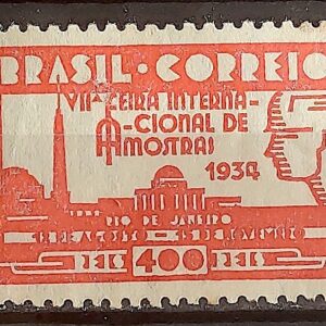 C 67 Selo Propaganda Feira Internacional de Amostras 1934 Carmim 4