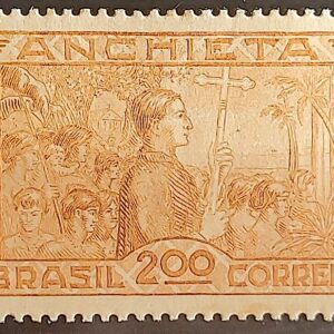 C 74 Selo IV Centenario Jose de Anchieta Religiao Igreja 1934 Bistre