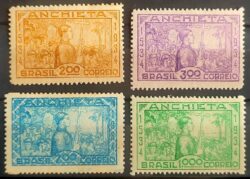 C 74 Selo IV Centenario Jose de Anchieta Religiao Igreja 1934 Serie Completa