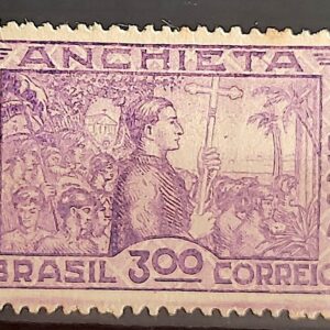 C 75 Selo IV Centenario Jose de Anchieta Religiao Igreja 1934 Violeta MH