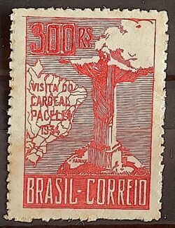 C 80 Selo Cardeal Pacelli 1934 Vermelho 3a Tiragem 1