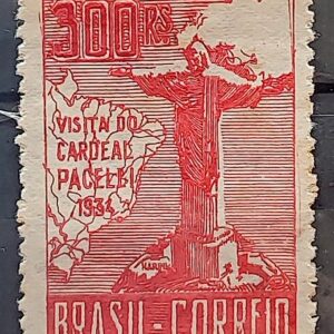 C 80 Selo Cardeal Pacelli Religiao 1934 Vermelho 3a Tiragem