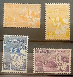 C 82 Selo Visita do Presidente Gabriel Terra do Uruguai Ponte 1935 Serie Completa 2