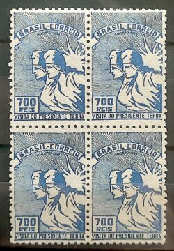 C 84 Selo Visita do Presidente Gabriel Terra do Uruguai 1935 Quadra 2