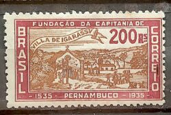 C 86 Selo Centenario da Capitania de Pernambuco Igreja 1935 MH