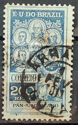 C 9 Selo Pan Americano Panamericano Jose Bonifacio Washington San Martin Hidalgo Bolivar 1909 Circulado 27