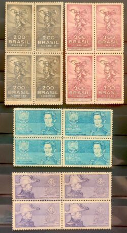 C 91 Selo Centenario da Revolucao Farroupilha Rio Grande do Sul Cavalo Bento Goncalves Brasao 1935 Quadra Serie Completa