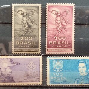 C 91 Selo Centenario da Revolucao Farroupilha Rio Grande do Sul Cavalo Bento Goncalves Brasao 1935 Serie Completa 2