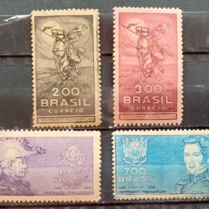 C 91 Selo Centenario da Revolucao Farroupilha Rio Grande do Sul Cavalo Bento Goncalves Brasao 1935 Serie Completa 3