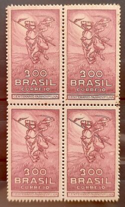 C 92 Selo Centenario da Revolucao Farroupilha Rio Grande do Sul Cavalo 1935 Quadra 2