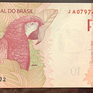 Cédula Flor de Estampa R$ 10 Reais Segunda Família Serie JA Guedes e Roberto Campos