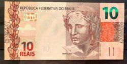 Cédula Flor de Estampa R$ 10 Reais Segunda Família Serie JA Guedes e Roberto Campos