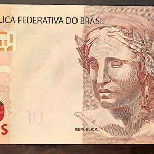 Cédula Flor de Estampa R$ 10 Reais Segunda Família Serie JA Guedes e Roberto Campos