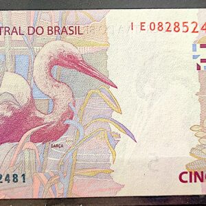 Cedula Flor de Estampa R$ 5 Reais Segunda Família Serie IE Guedes e Roberto Campos