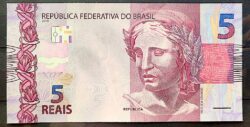Cedula Flor de Estampa R$ 5 Reais Segunda Família Serie IE Guedes e Roberto Campos