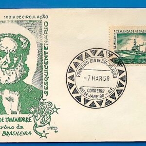 Envelope FDC 1958 Almirante Marques de Tamandare Militar Marinha CBC RJ