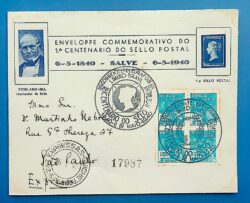 Envelope PVT 1940 Centenario do Selo Postal Rolland Hill Expresso CBC SP