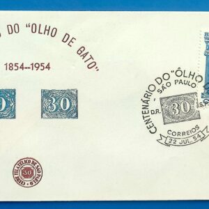 Envelope PVT 1954 Centenario Olho de Gato Tratado de Petropolis