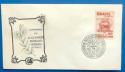 Envelope PVT 1956 Centenario Alexandre Rodrigues Ferreira Botanica Mococa Brasao CPD RJ 1