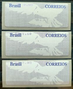 SE 56 a 58 Selo Etiqueta Automato Pomba Branca Fundo Cinza 2005